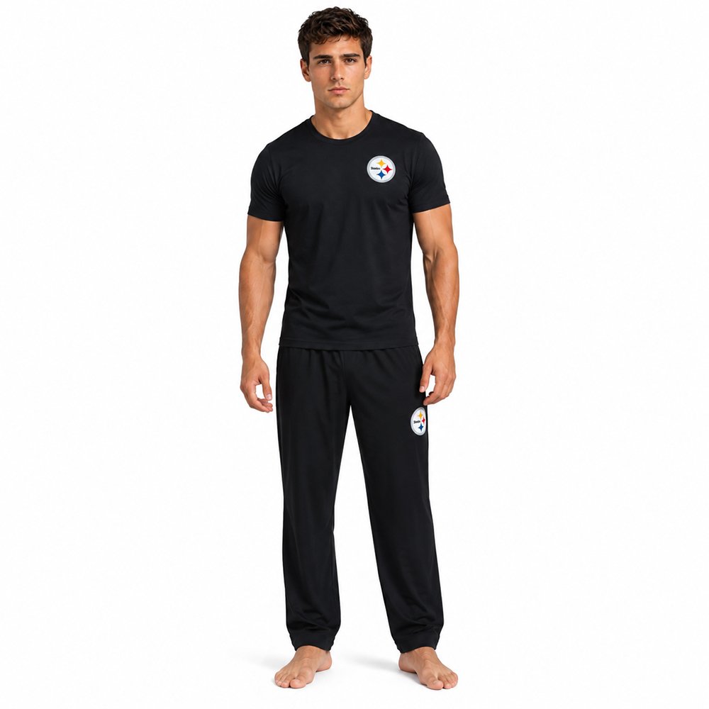 Conjunto Pijama Pittsburgh Steelers Pantalón negro y negro