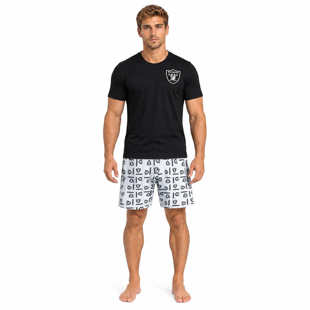 Conjunto Pijama Las Vegas Raiders Short negro y gris