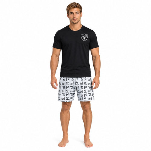 Conjunto Pijama Las Vegas Raiders Short negro y gris