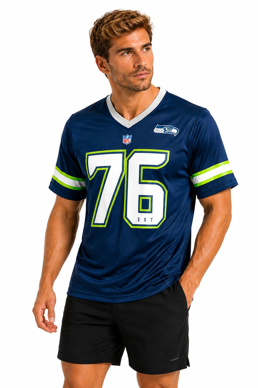Playera Oficial Seattle Seahawks azul marino