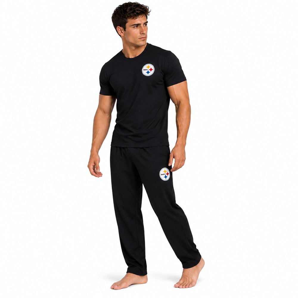 Conjunto Pijama Pittsburgh Steelers Pantalón negro y negro