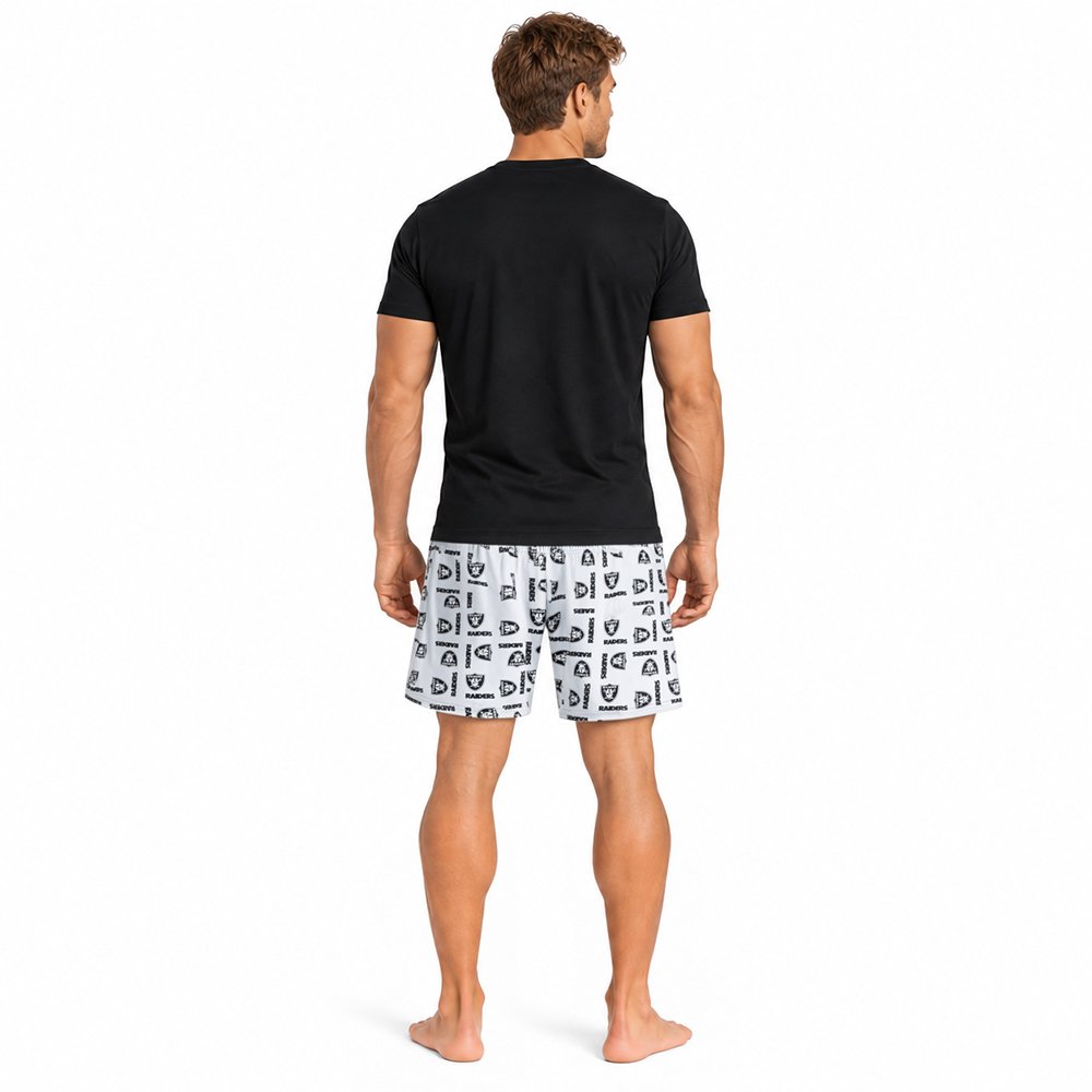Conjunto Pijama Las Vegas Raiders Short negro y gris