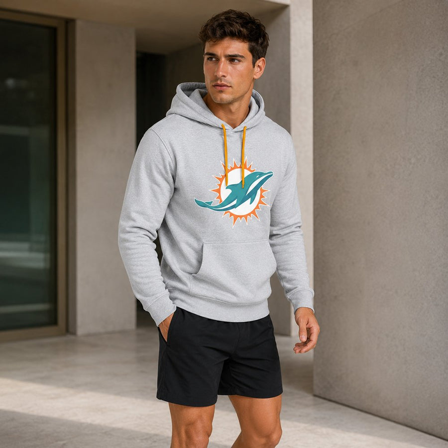 Sudadera Hoodie Miami Dolphins gris jaspe