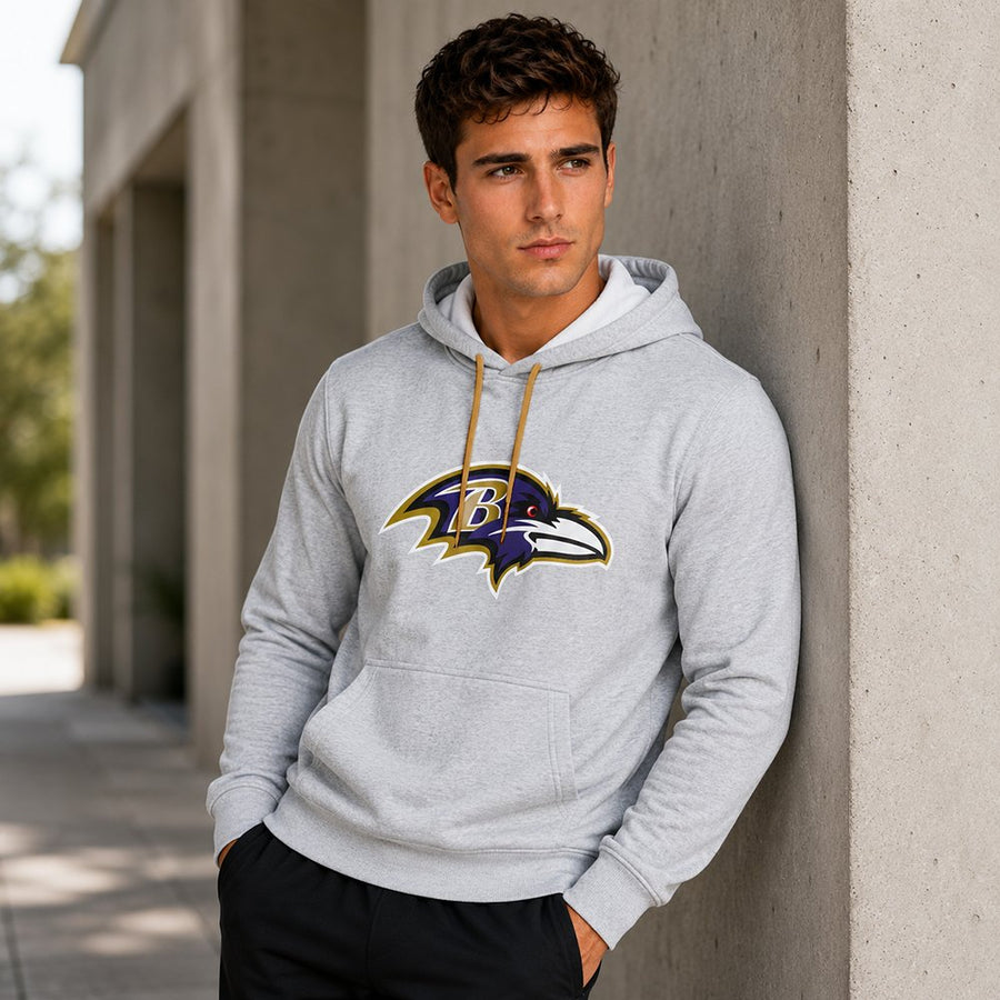 Sudadera Hoodie Baltimore Ravens gris jaspe