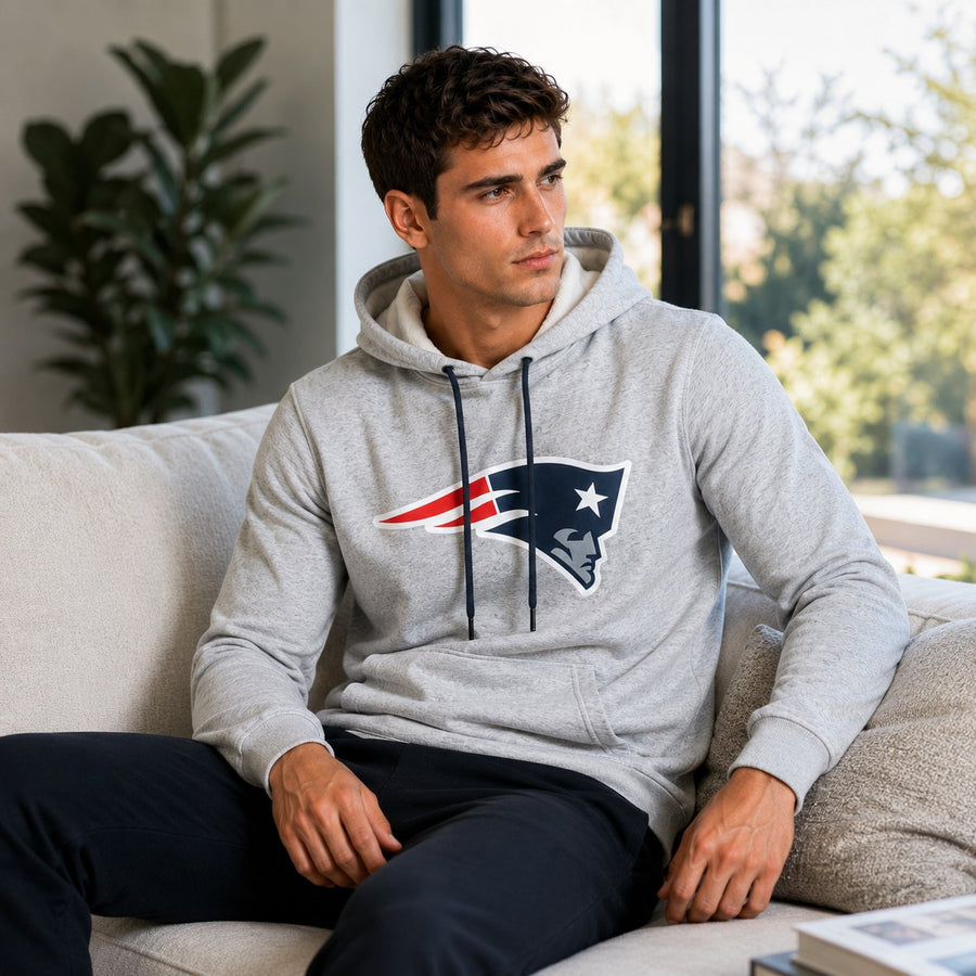 Sudadera Hoodie New England Patriots gris jaspe