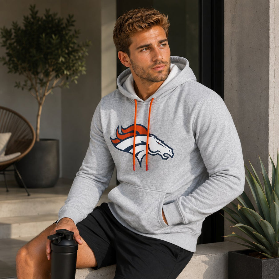 Sudadera Hoodie Denver Broncos gris jaspe