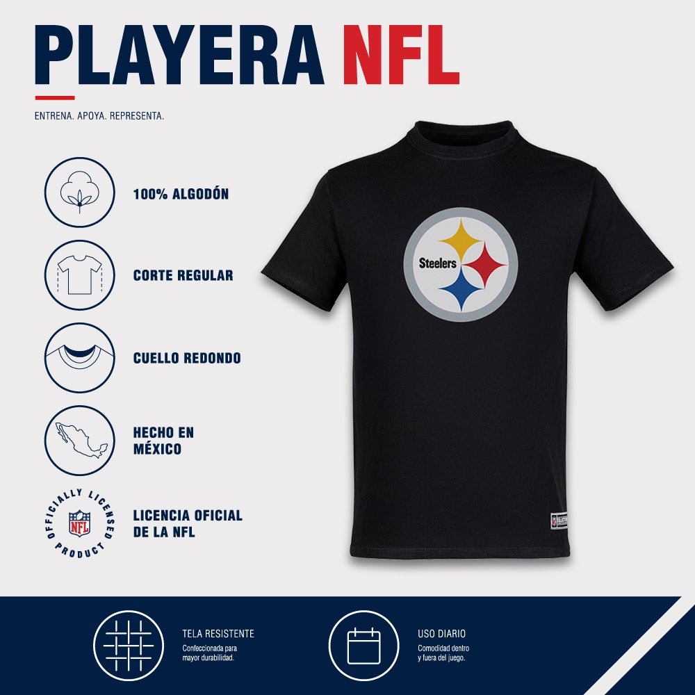 Playera Aficionado Pittsburgh Steelers para Hombre negro