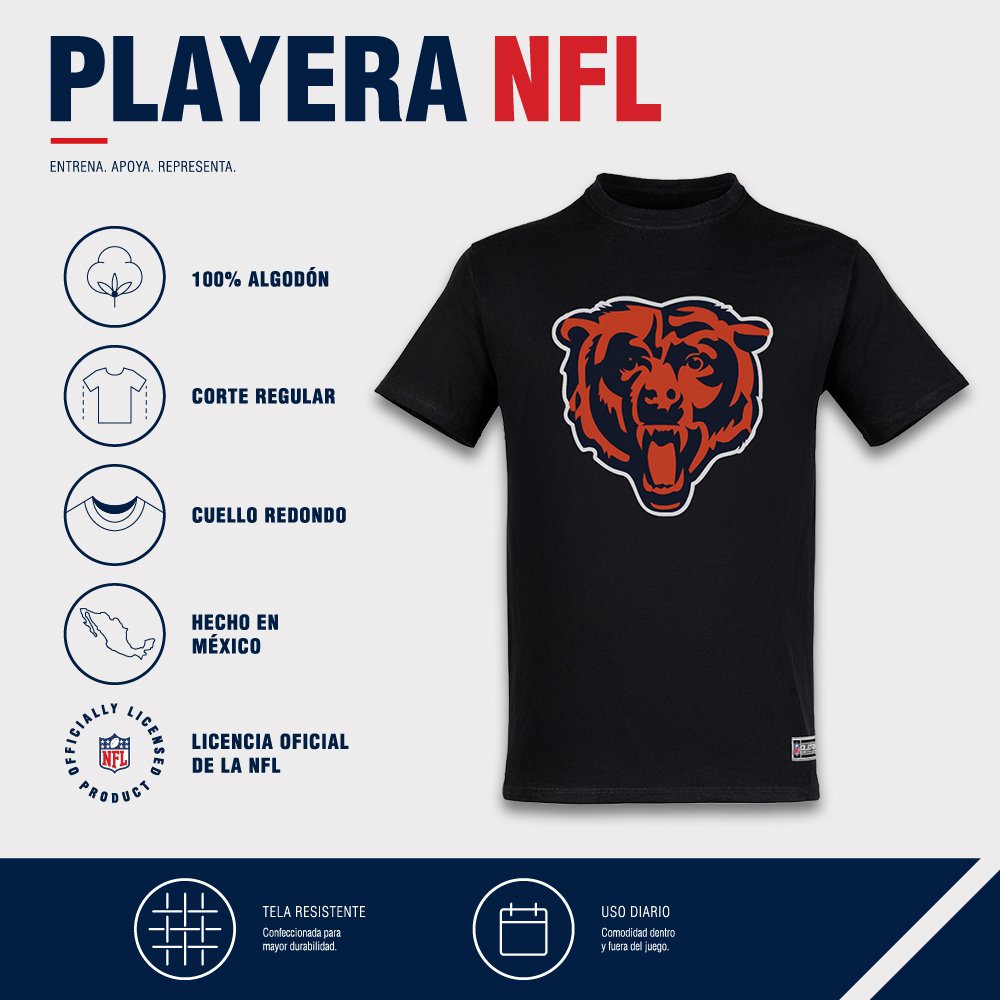 Playera Aficionado Chicago Bears para Hombre negro