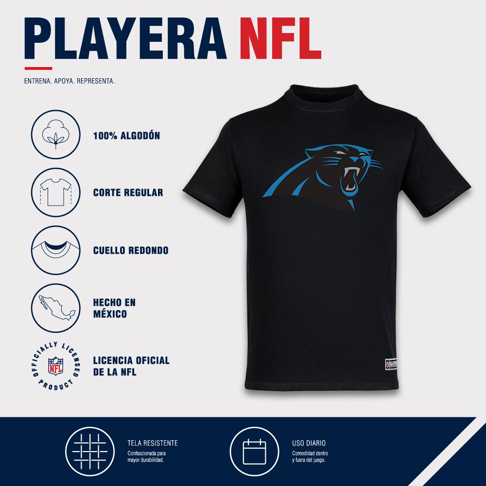 Playera Aficionado Carolina Panthers para Hombre negro