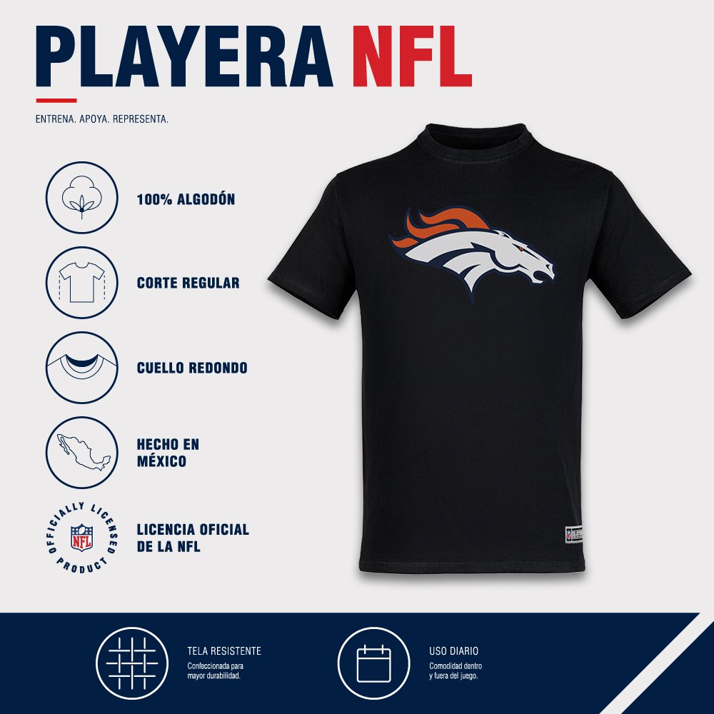 Playera Aficionado Denver Broncos para Hombre negro