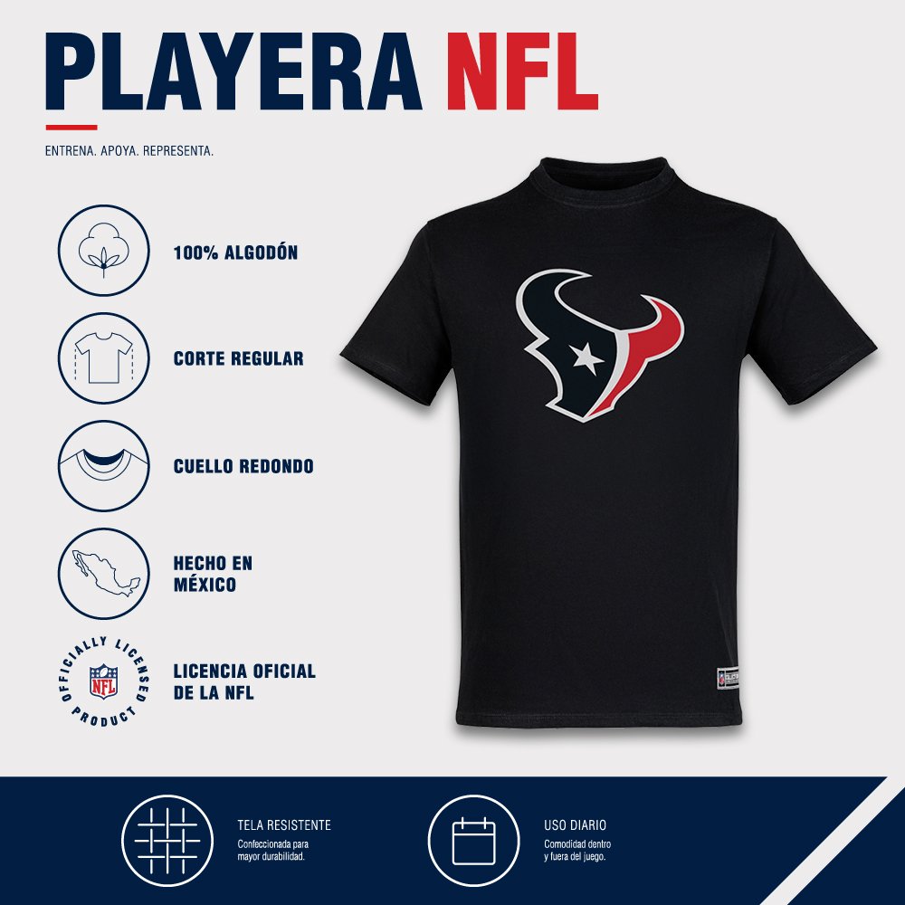 Playera Aficionado Houston Texans para Hombre negro