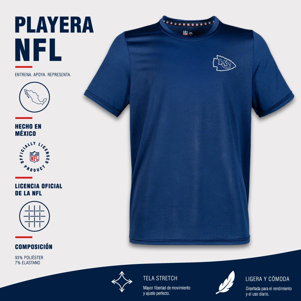 Playera Deportiva Kansas City Chiefs azul marino