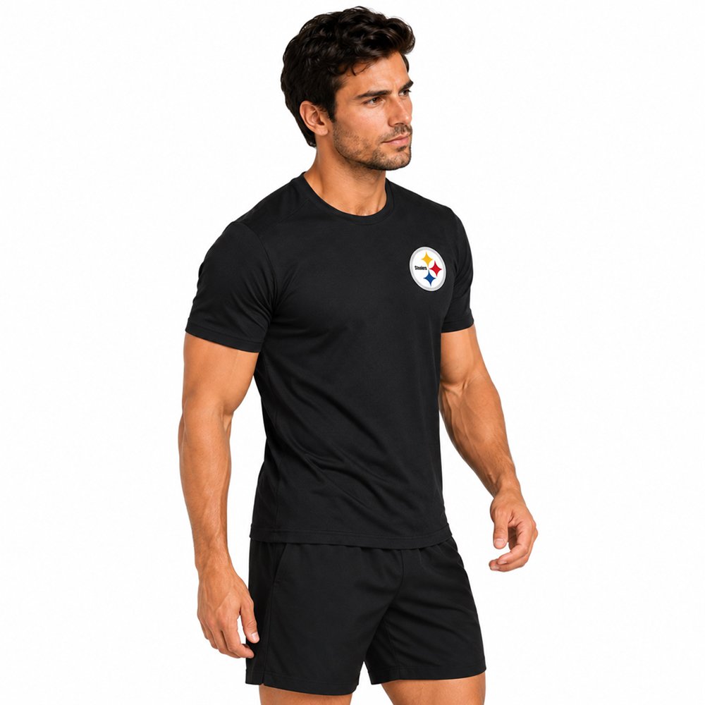 Conjunto Pijama Pittsburgh Steelers Short negro y gris