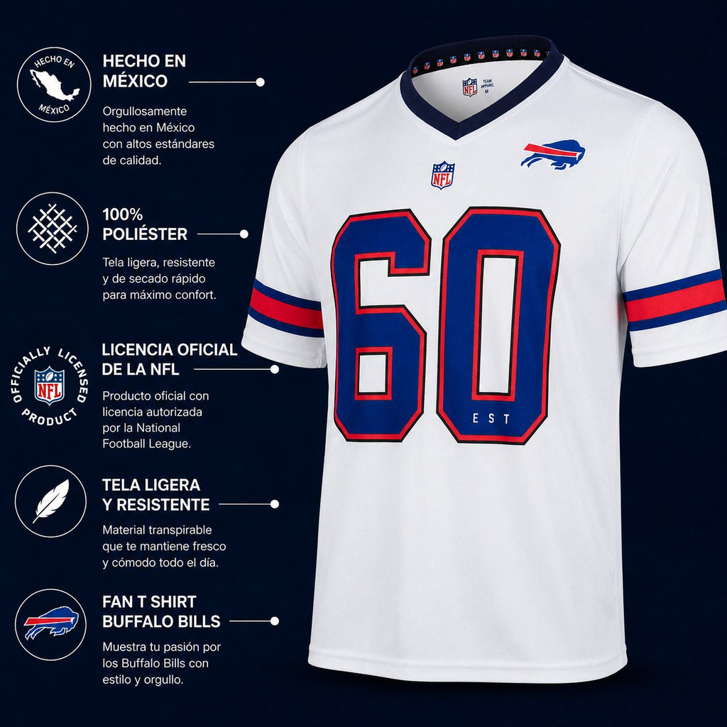 NFL Playera Oficial Buffalo Bills Blanco para Hombre