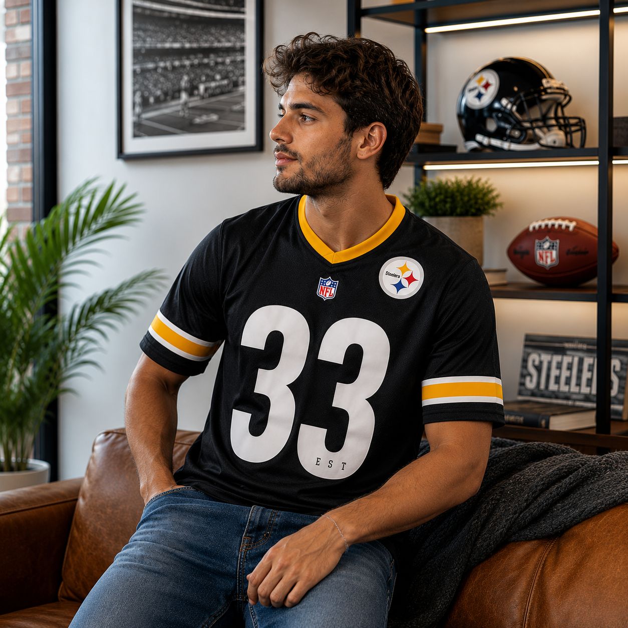 NFL Playera Oficial Pittsburgh Steelers Negro de Hombre